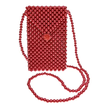 Красная плетеная сумка из бусин 11х2х18 см David Charles детская(Красная плетеная сумка из бусин 11х2х18 см David Charles детская)