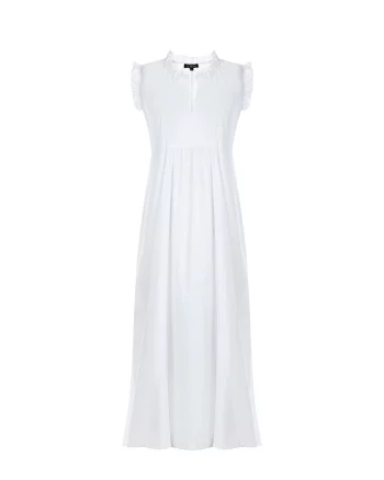 Белое платье с отделкой рюшами Attesa(Белое платье с отделкой рюшами Attesa)