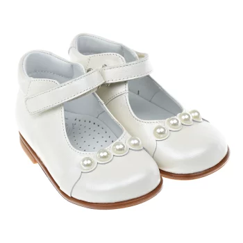 Белые туфли с бусинами Beberlis детские(Белые туфли с бусинами Beberlis детские)