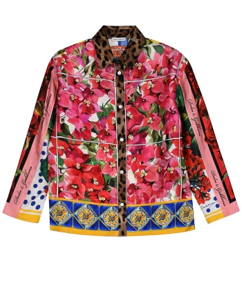 Шелковая блуза сцветочным принтом Dolce&Gabbana детская(Шелковая блуза сцветочным принтом Dolce&Gabbana детская)