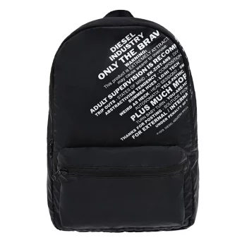 Черный рюкзак с белыми надписями, 37x25x10 см Diesel детский(Черный рюкзак с белыми надписями, 37x25x10 см Diesel детский)
