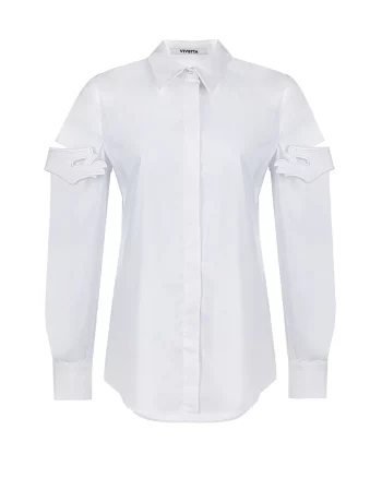 Белая рубашка с прорезями на рукавах Vivetta(Белая рубашка с прорезями на рукавах Vivetta)