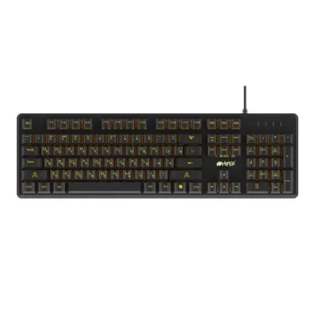 Клавиатура HIPER GK-4 CRUSADER чёрная, игровая, Slim, USB, Xianghu Blue switches, янтарная подсветка, влагозащита(GK-4 CRUSADER)